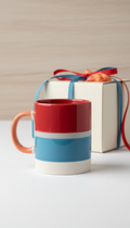 Color-Blocked Ceramic Vase