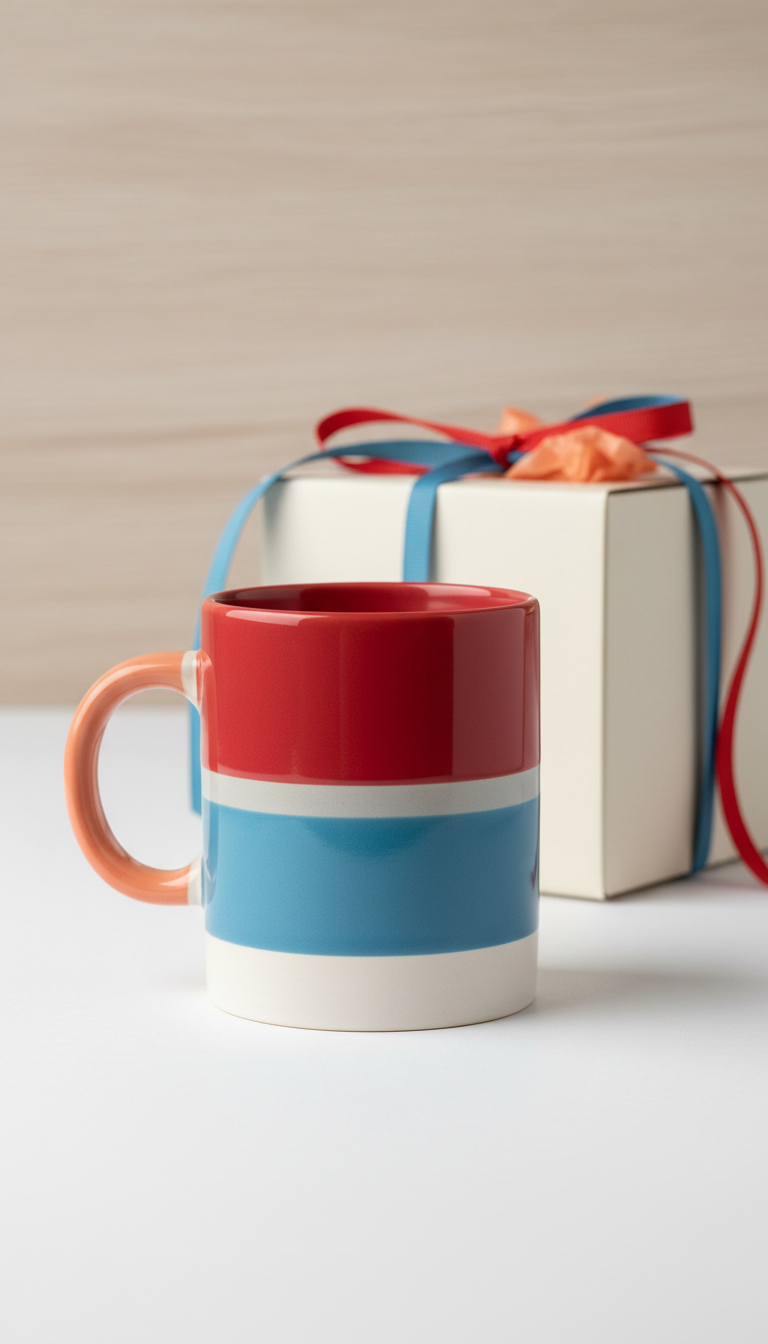 Color-Blocked Ceramic Vase
