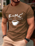 E=Mc2 Energy Milk Coffee Printed Cotton T-Shirts Men Summer O-Neck Short Sleeve T Shirt Oversized Soft Tops Basic Male Clothes
