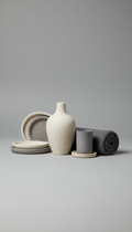 Porcelain Candleholder Set In Grey